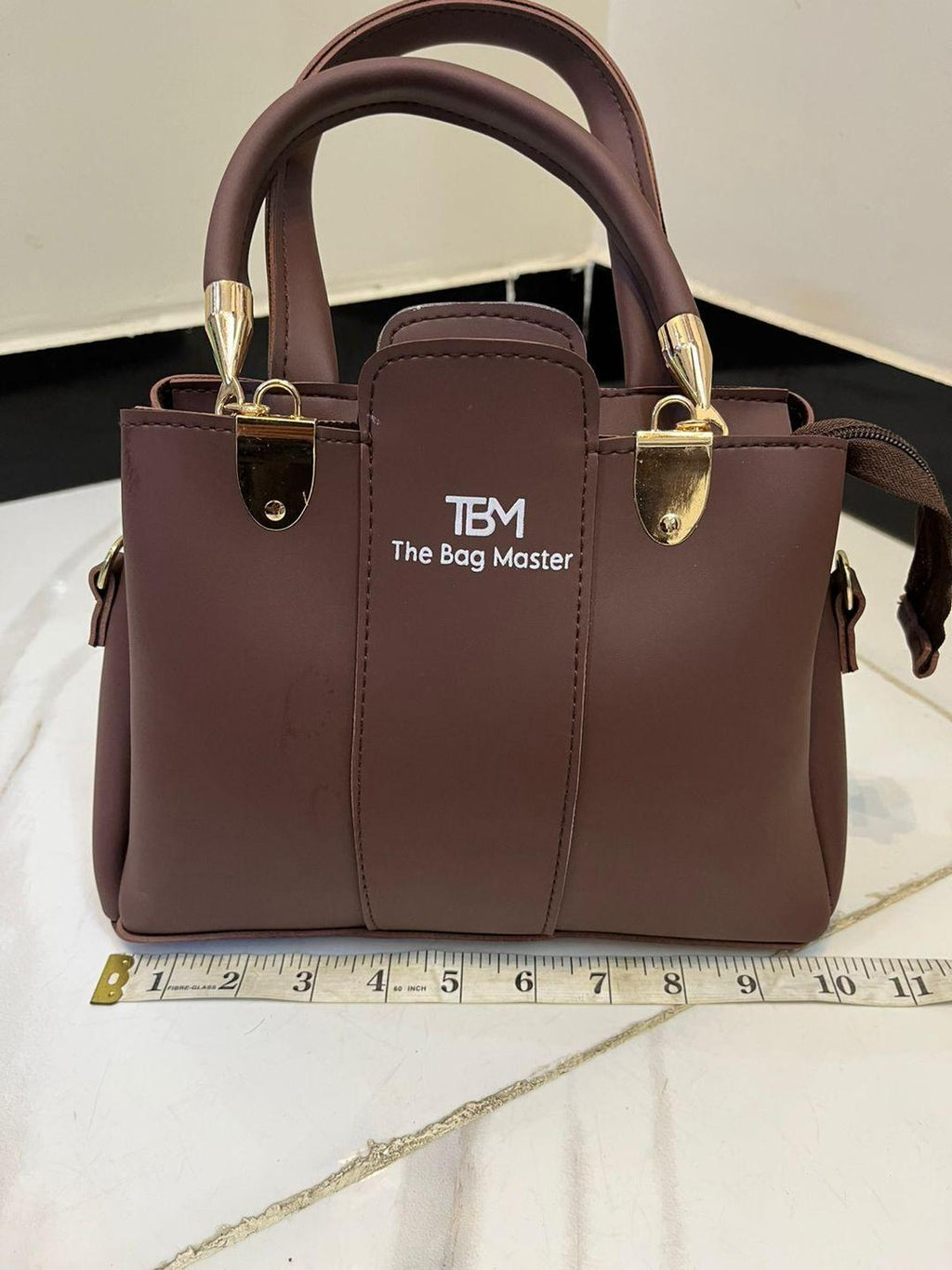Maroon 3-Piece Rexine Handbag Set for Women