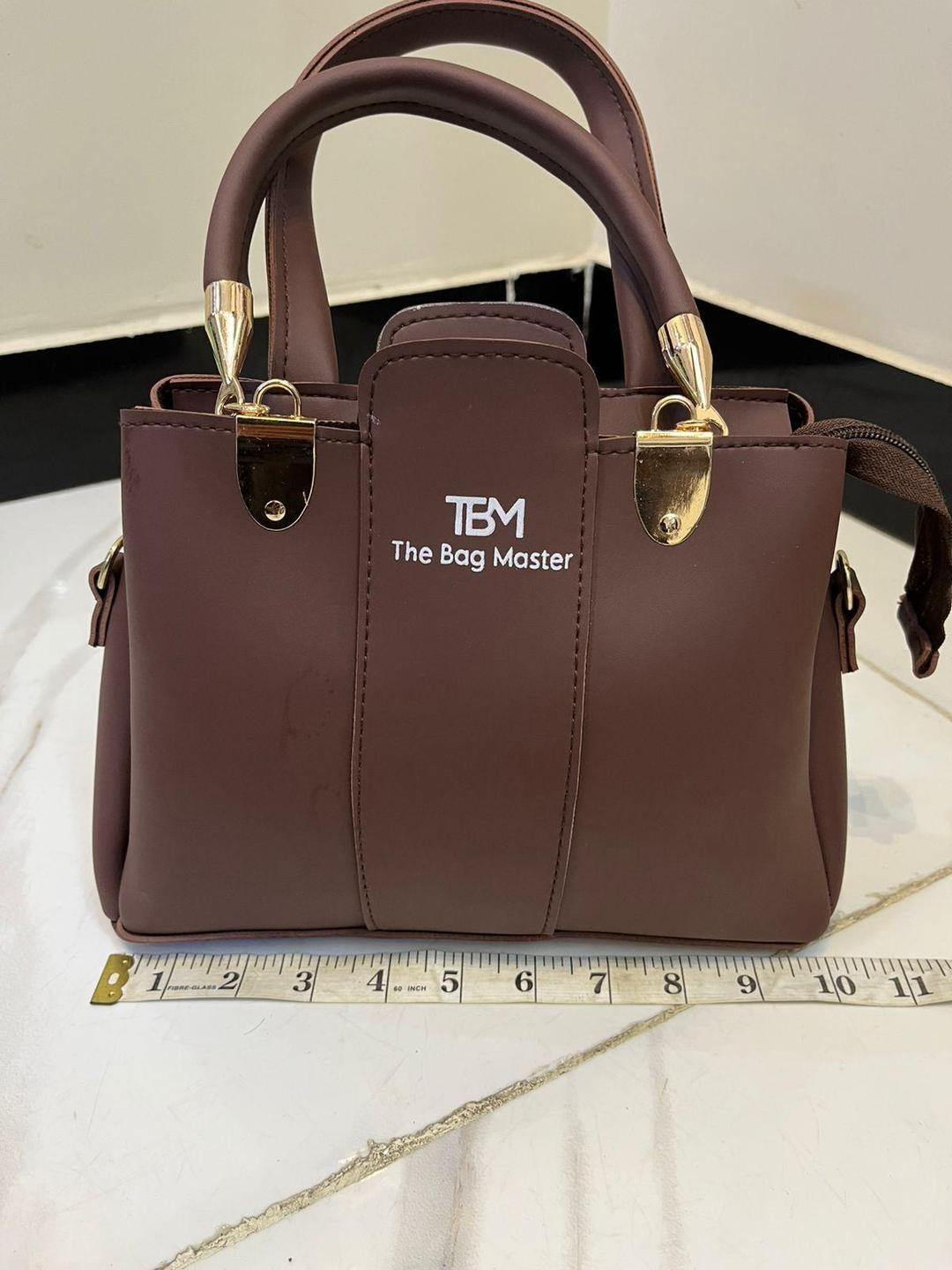 Maroon 3-Piece Rexine Handbag Set for Women